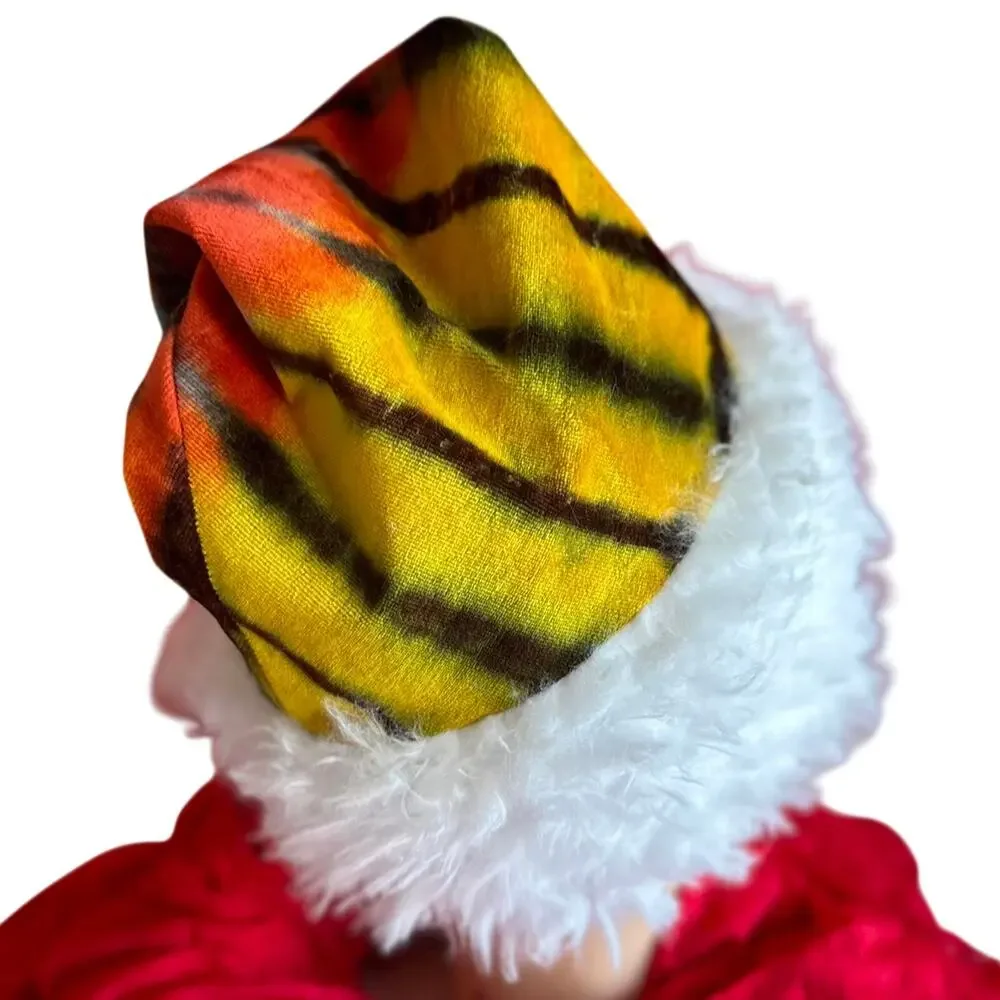 Unisex Santa Hat One Size Handmade Tie Dye Hippie Christmas Fun Holiday NEW NWT
